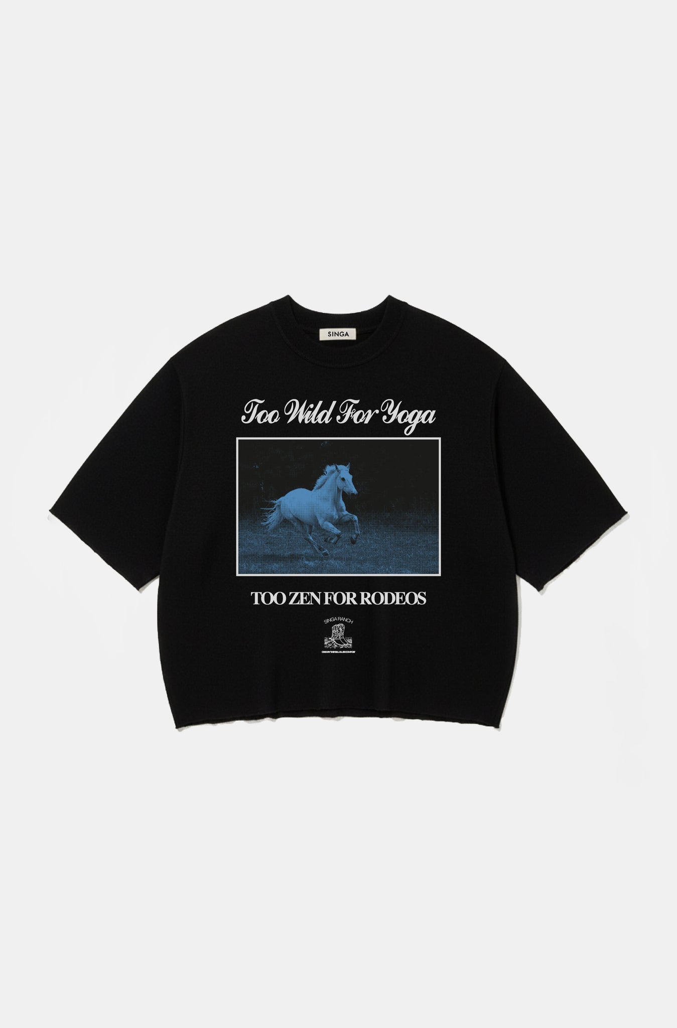 Camiseta Boxy Oversized Too Wild For Yoga Corte a Fio