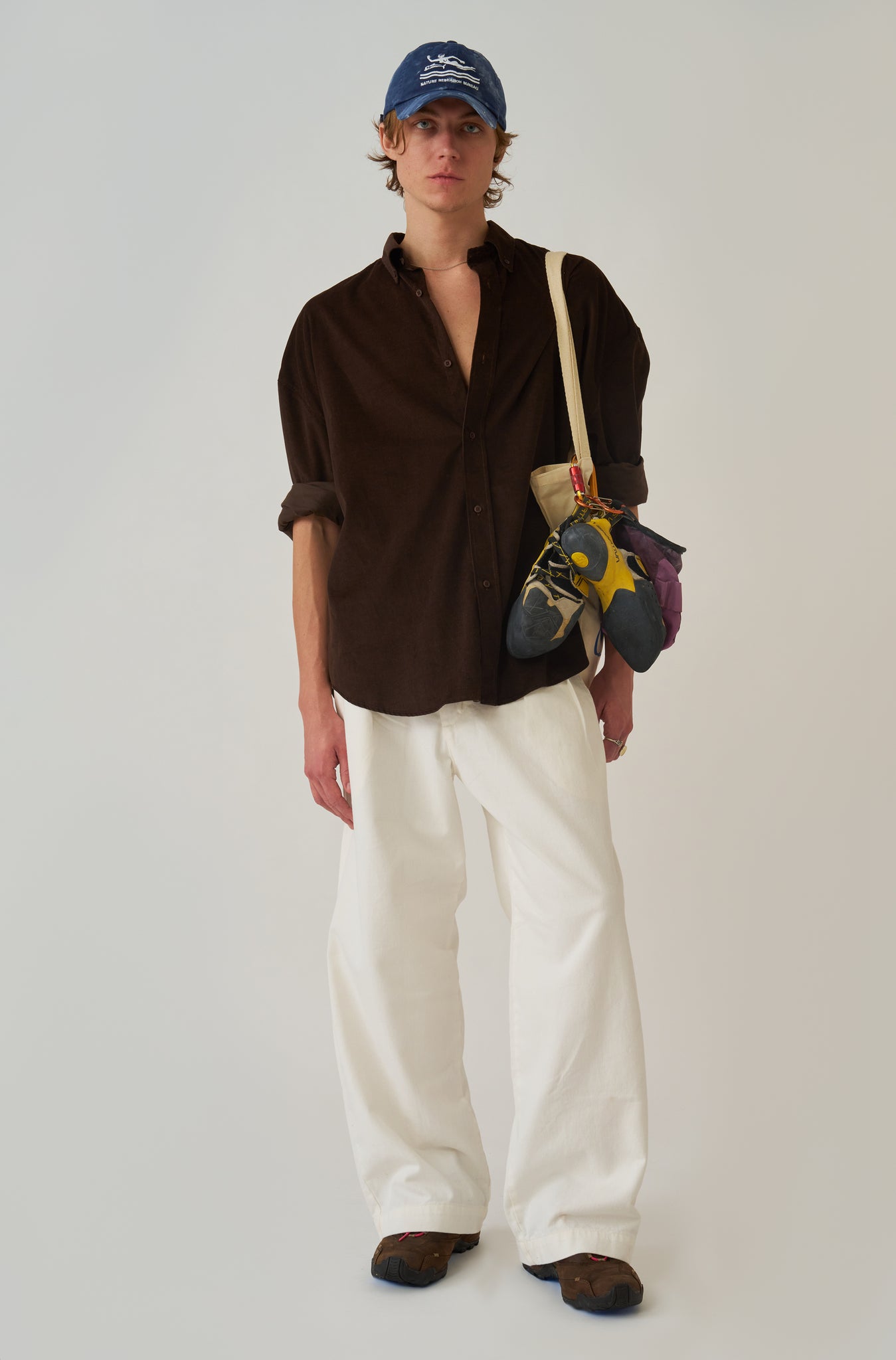 Camisa Oversized Veludo Café