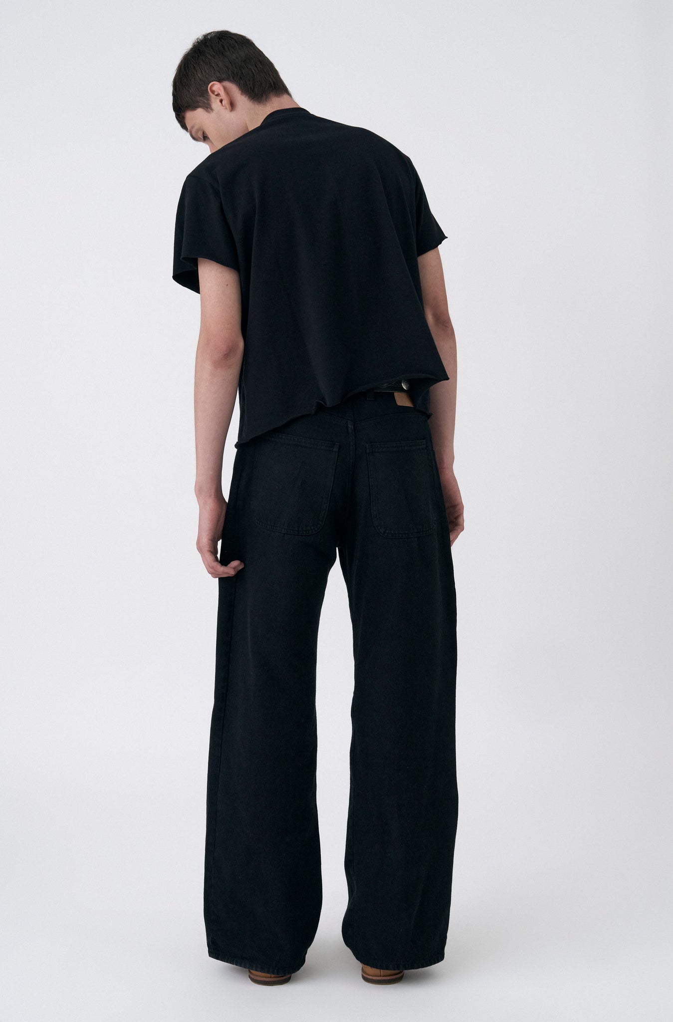 Camiseta Boxy Regular Corte a Fio Preta